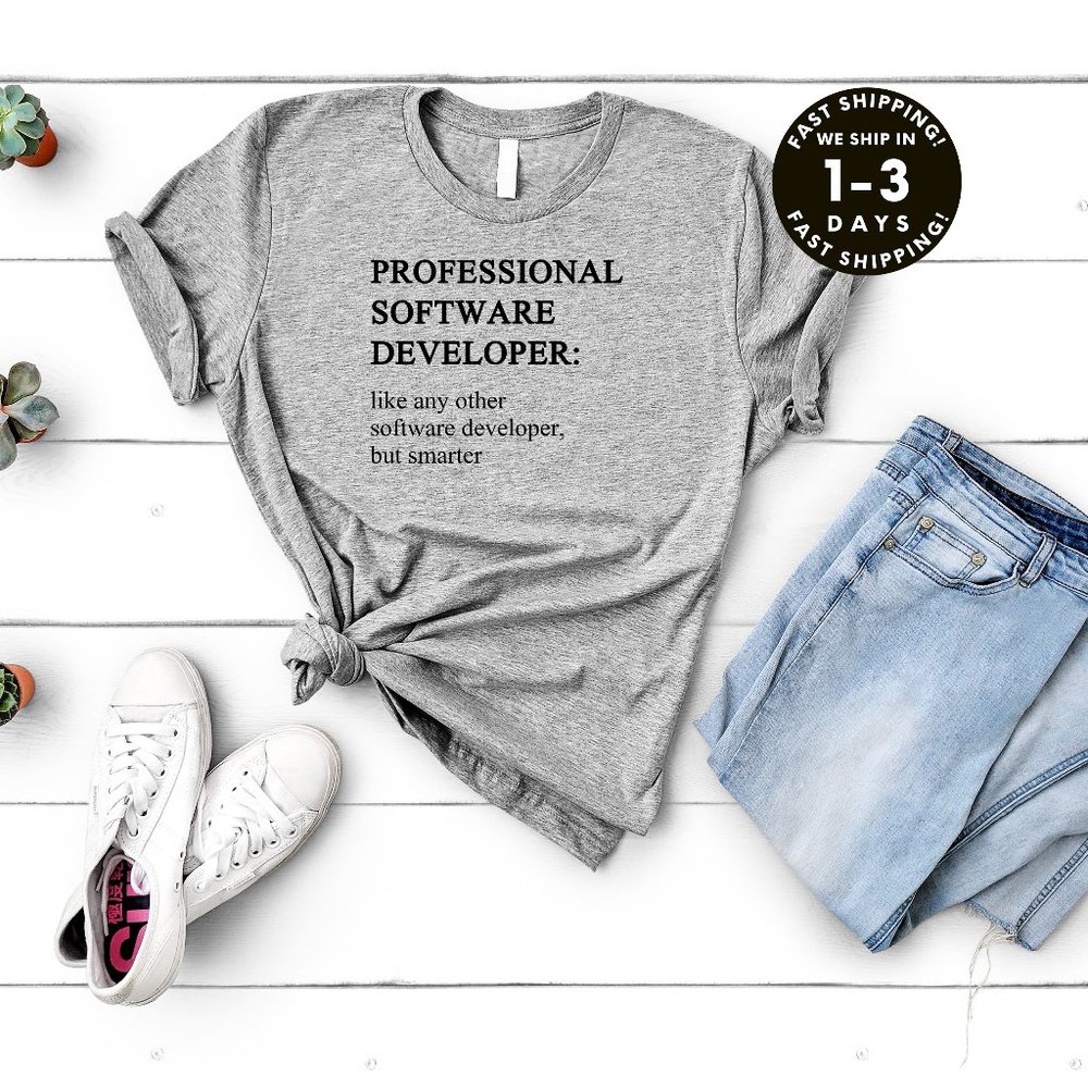 Funny Professional Software Developer Shirt Unise… - image 1